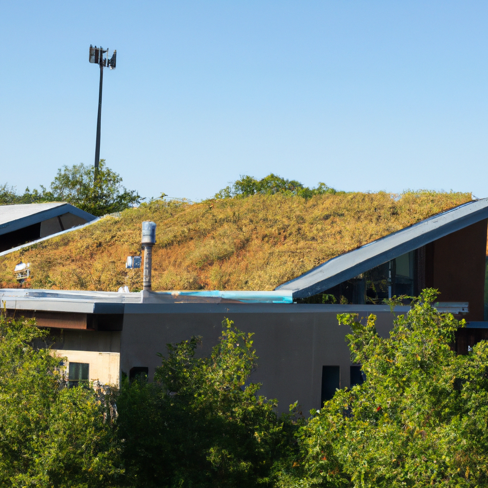 image of a commercial roof with plants on it to make it more energy efficient