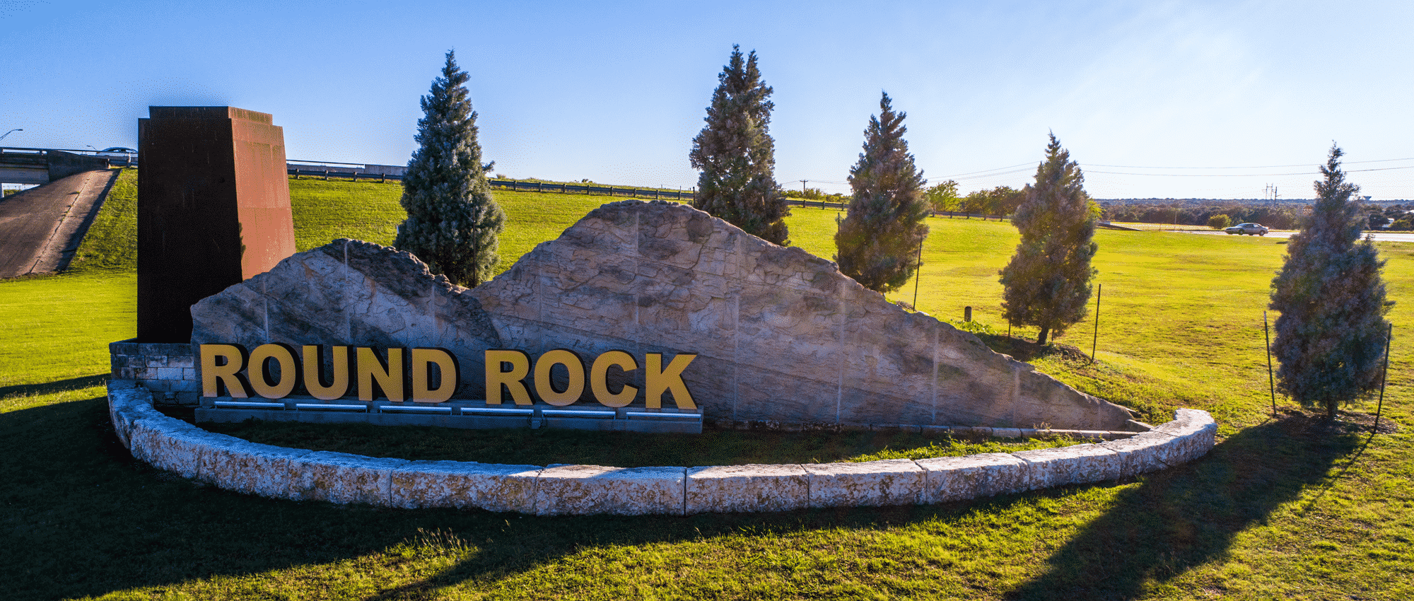 City entrance display for Round Rock, Texas